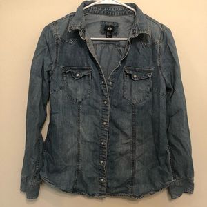 H&M Jean Button Down Shirt • Size 10